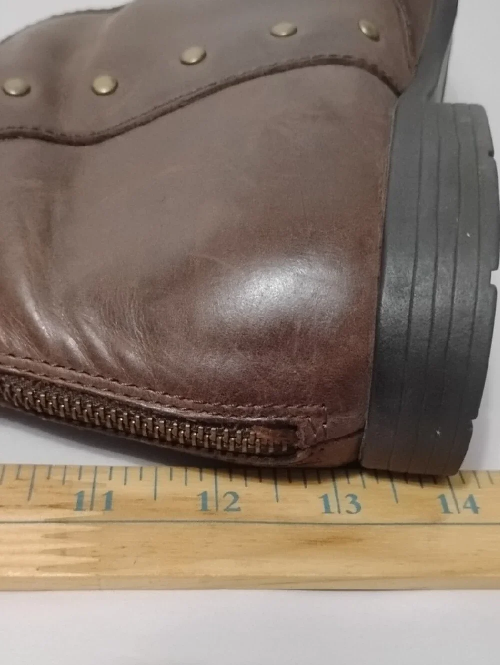 BORN Knee-high Leather Boots in (1) Brown and (1) Black Studded Riding Boot